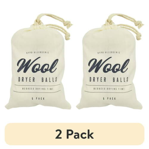 (2 pack) Better Homes & Gardens Wool Dryer Balls, 6 Counts