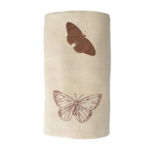 Leyl&Ari Muslin Baby Swaddle Blanket | 100% Organic Receiving Wrap (Boho Butterflies)