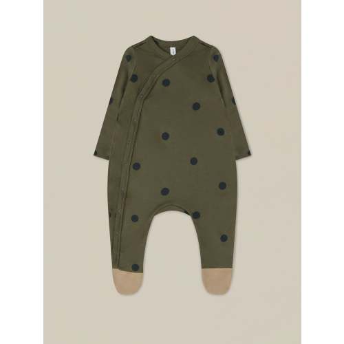 Olive Dots Suit With Contrast Feet