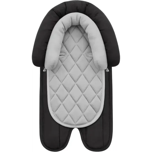Pro Goleem Car Seat Head Support Infant, Soft Infant Car Seat Insert, 2 in 1 Carseat Head Support for Newborn, Perfect for Car Seat, Stroller, Swing, Bouncer, Gray and Black