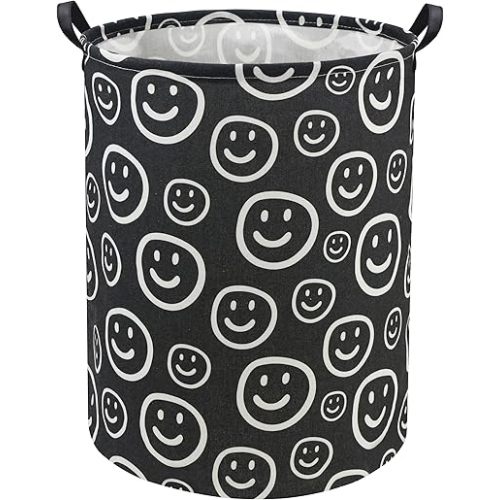 HIYAGON Baby Laundry Basket Baby Hamper for Nursery Girl Kids Hamper Cute Kids Toys Storage Bin Organizer Smile Room Decor for Home(Smile)