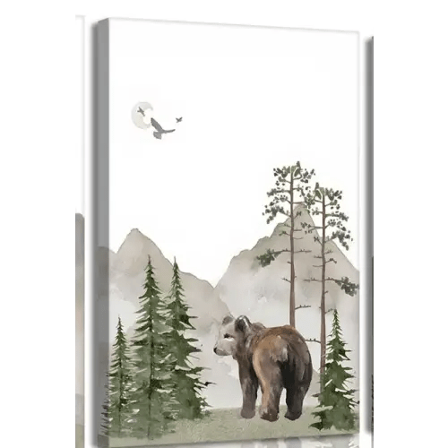 LYNARTFN 3Pcs Woodland Nursery Canvas Wall Art Animals Wall Decor Forest Prints Posters Deer Bear Fox Watercolor Pictures Paintings for Boys Room Girls Room 12x16in Unramed - Google Search