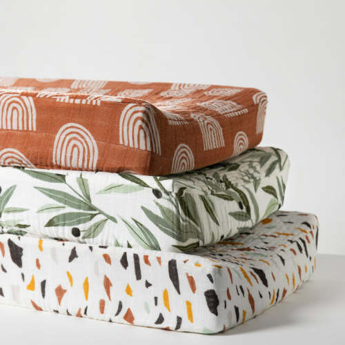 Babyletto Quilted Changing Pad Cover in GOTS Certified Organic Muslin Cotton