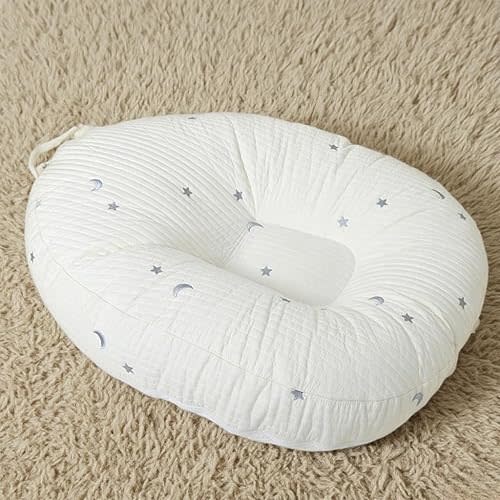 CAMZ Large Nest Floor Pillow with Cotton Cover,Two-Sided Summer Mesh Design Lounger Pillow Soft Floor Lounger Pillow (Silver)