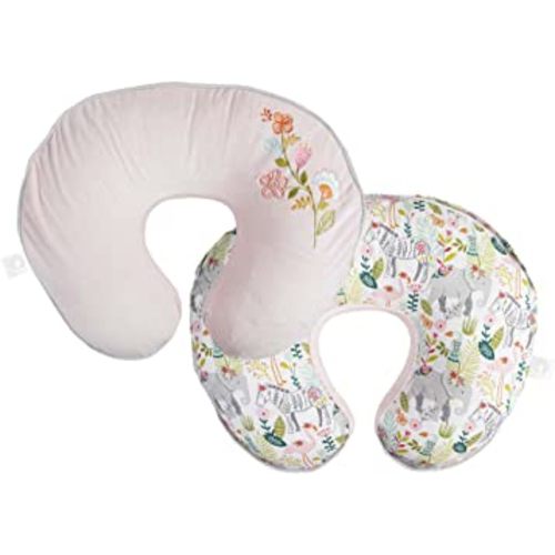 Boppy Luxe Original Nursing Support, FKA Boppy Nursing Pillow, Pink Sweet Safari, Breastfeeding, Bottle Feeding, and Bonding, with Soft Textured Cover and Hypoallergenic Fill, Machine Washable