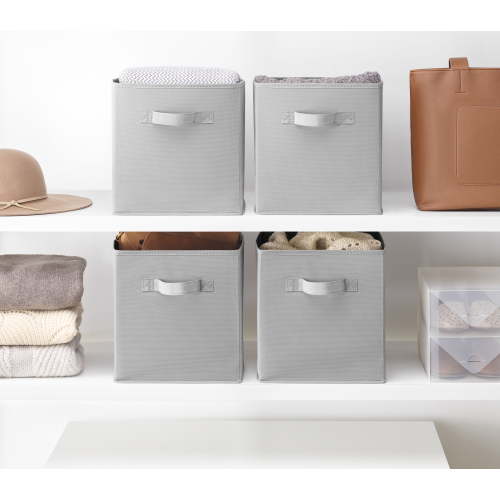 Whitmor Collapsible Cubes - 10.5 x 10.5 x 11 inches - Gray - Set of 4