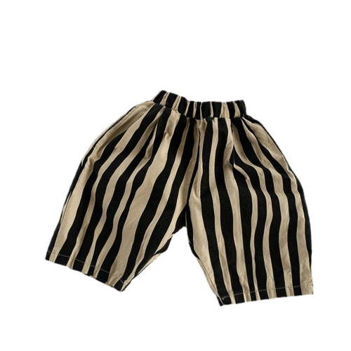 TBWNWG Classic Pants for Boys Thin Cotton Stripe Elastics Waist Casual Summer Toddler Pants Lightweight,Size 12-24 Months