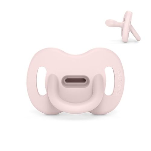 Color Essence SX PRO Silicone Baby Pacifier 1Pk, Made with 100% Soft Silicone, Baby Essentials Perfect for Breastfeeding Babies, Designed in Spain, 0-6 Mths, Rose