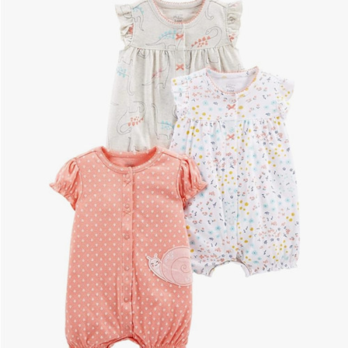 Simple Joys by Carter's baby-girls 3-pack Snap-up Rompers