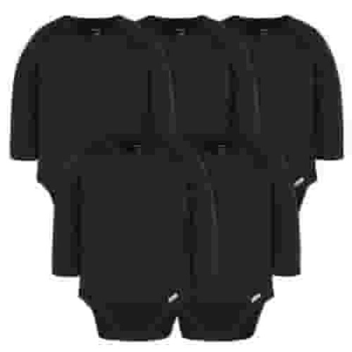 Gerber Onesies Brand Long Sleeve Bodysuits Solid Black, 3-6 Months - 24 Months, 5-Piece
