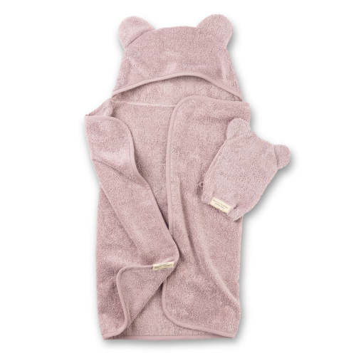Hooded Towel + Wash Mitt Set, Orchid