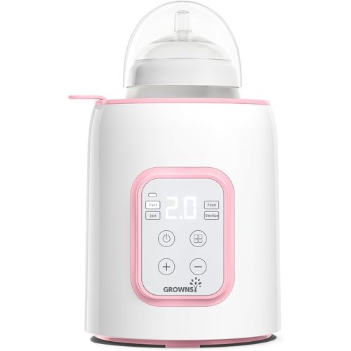 GROWNSY Bottle Warmer, Fast Baby Bottle Warmer for All Bottles, Milk Warmer for Breastmilk or Formula, Smart Temperature Control and Automatic Shut-Off- Pink…