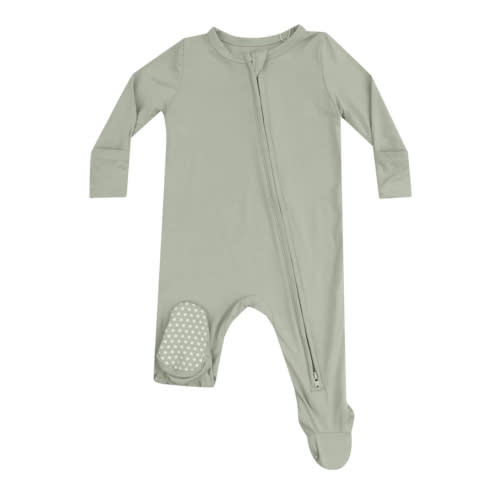 2 Way Zipper Footie - Solid Desert Sage