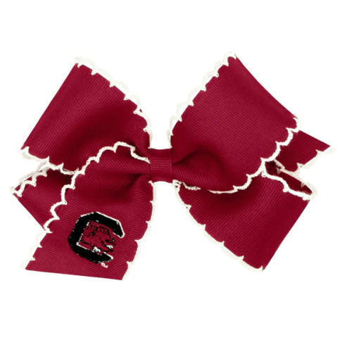Moonstitch Embroidered Grosgrain Bow - Collegiate | Posh Tots Children's Boutique
