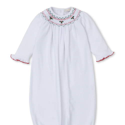 CLB Holiday Medley 24 Mistletoe Hand Smocked Sack Gown