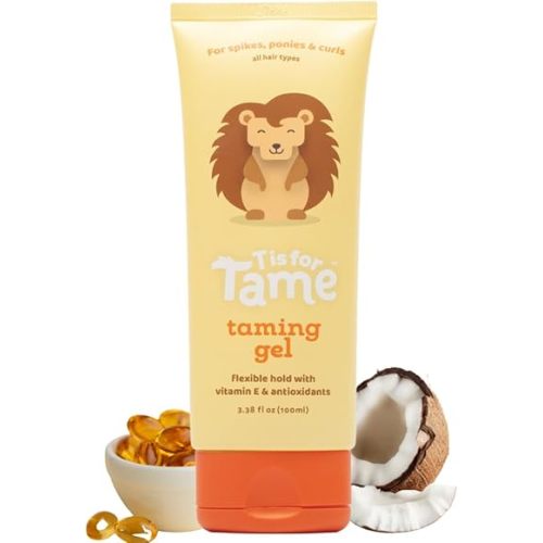 T is for Tame Taming Gel - Boys & Girls Baby Hair Styling Gel for Frizz Control, Flyaways - Natural Toddler, Kids Hair Tamer, Flexible Hold, 3.38fl oz, 1 Pack
