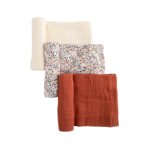 3-Pack Cotton Muslin Swaddle Blankets
