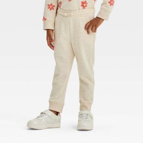 Toddler Girls' Fleece Jogger Pants - Cat & Jack™ Oatmeal 18m