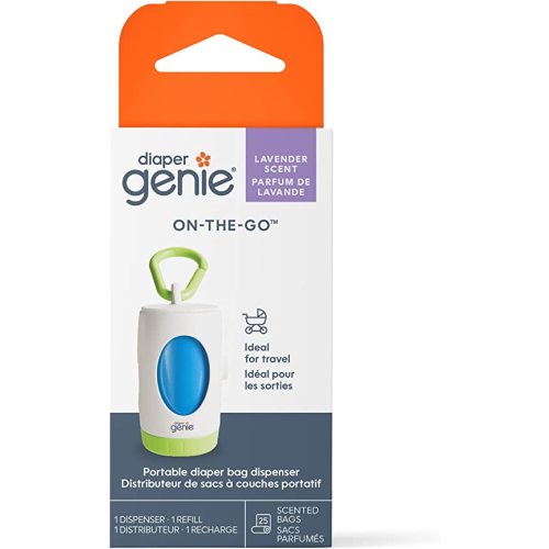 Diaper Genie On-The-Go Dispenser, Portable Diaper Bag Dispenser, Lavender Scent