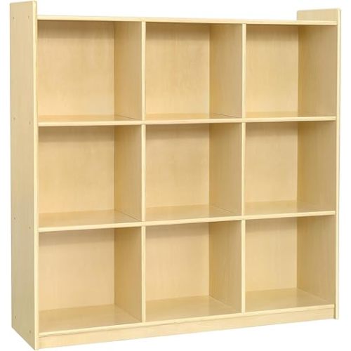 OOOK 9-Cube Storage Organizer, Wooden Storage Cabinet Display Shelf, Kids Bookshelf for Classroom, Playroom, Living Room, Office, etc