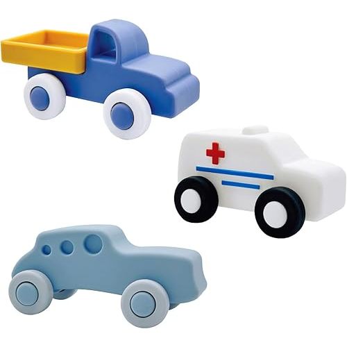 Silicone 3-in-1 Montessori Cars for Kids 3+ Years, Baby Toys, Soft Baby Teething Toys, Sensory Developmental Education Toys for Toddler Baby, Infant Toys, Set of 3 (Multicolor 1)