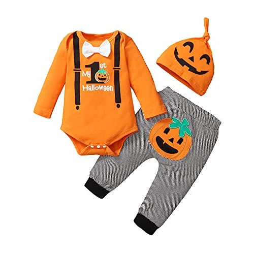 Aslaylme Halloween Baby Boy Outfit My First Halloween Pumpkin Clothes