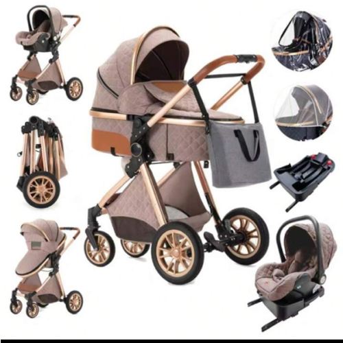 B.CHILDHOOD 3-In-1 Convertible Baby Stroller With Bassinet Mode - Foldable Infant Stroller - Toddler Stroller With Reversible Stroller Seat Adjustable Bassinet