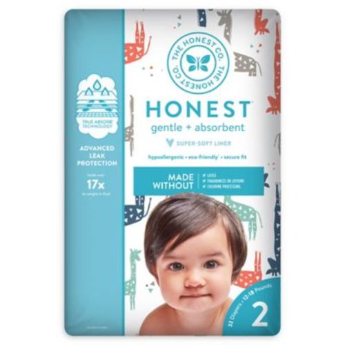 Honest 32-Pack Size 2 Diapers in Multicolored Giraffe Pattern