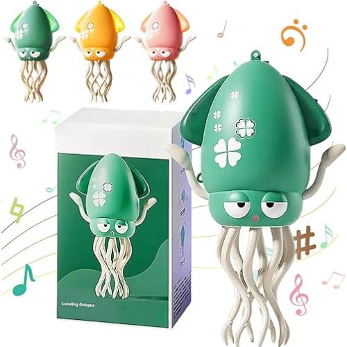 Dancing Octopus Toy, Electric Dancing Octopus Toy with LED & Music,Creative Crazy 8-Leg Action Crawling Octopus