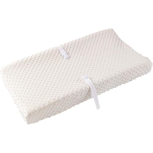 Baby Changing Pad Cover, Super Soft Plush Dot Diaper Changing Table Covers for Baby Girls and Boys, Ultra Comfortable, Safe for Babies, Fit 32"/34'' x 16" Pad (Beige)
