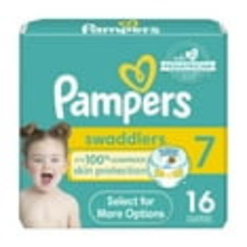 Pampers Swaddlers Baby Diapers Size 7, 16 Count (Select for More Options)