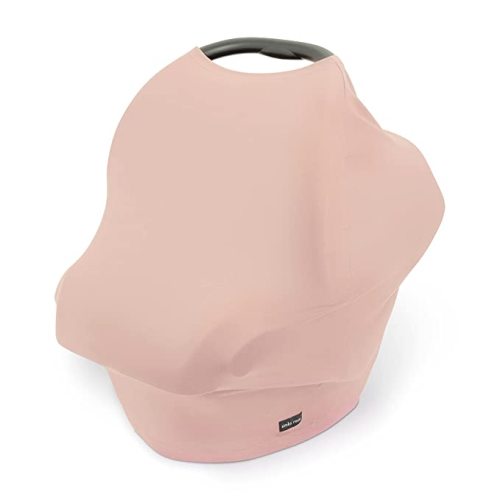 Breathable Nursing Cover Up and Car Seat Cover for Babies Simka Rose - Breastfeeding Cover for Baby Boy & Girl - Adjustable Stretchy Infant Carseat Canopy Carrier Cover for Summer - Must Have Registry - Blush