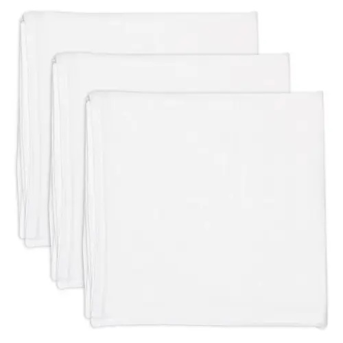 HonestBaby 3-Pack Organic Cotton Swaddle Blankets, Bright White, One Size