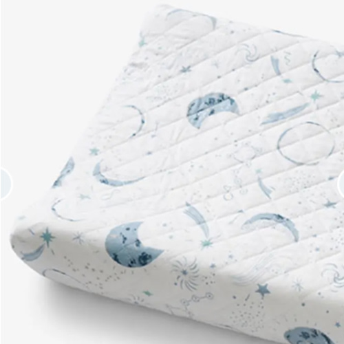 Night Sky Classic Cool Organic Cotton Percale Quilted Changing Pad Cover