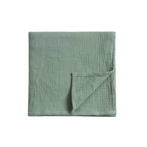 Meracorallo Muslin Swaddle Blanket, 100% Cotton Receiving Blanket Soft and Breathable Swaddle Wrap for Baby Boys and Girls (Roman Green)
