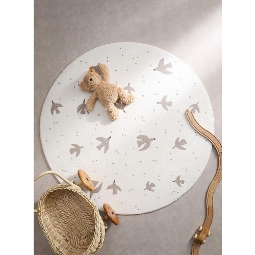 Seabirds round rug 100 cm in diameter