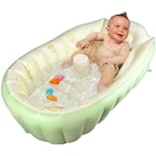 Amazon.com: Mink Inflatable Baby Bathtub with Built-in Air Pump, Newborn to Toddler Bath Tub,Portable Travel Shower Basin with Back Support, Deflates and Folds Easily (Olive Bath) : Baby