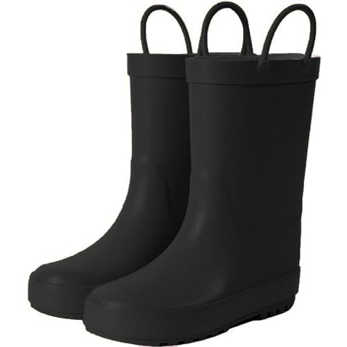 kids Rain Boots, Toddler Rain Boots Waterproof Rubber Kids Rain Boots for Girls and Boys with Fun Patterns and Easy-On Handles