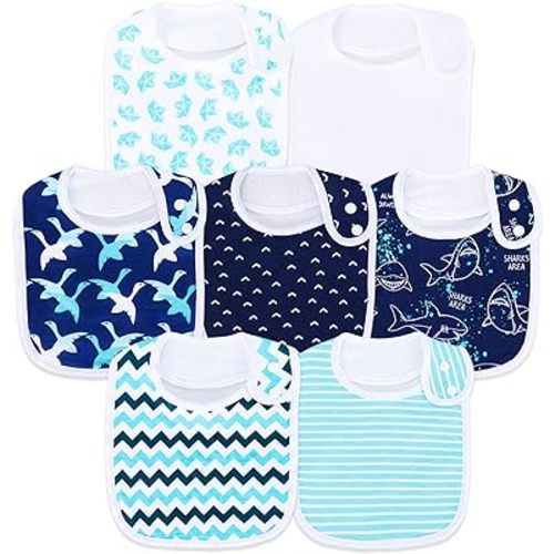 Baby Bibs Soft and Absorbent Organic Cotton Bandana Drool Bibs Set for Boys Girls Newborn 0-36 Months