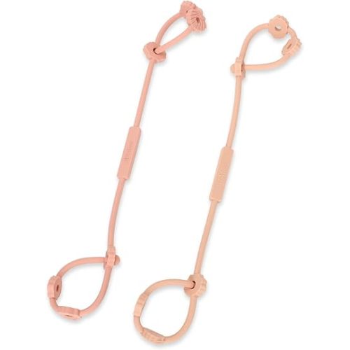 Toy Safety Straps, Socub Silicone Adjustable Baby Pacifier Teether Straps, 2pcs Toddler Toy Bottle Harness Straps for Strollers, High Chair, Cribs, Bags, BPA Free, Muted, Apricot