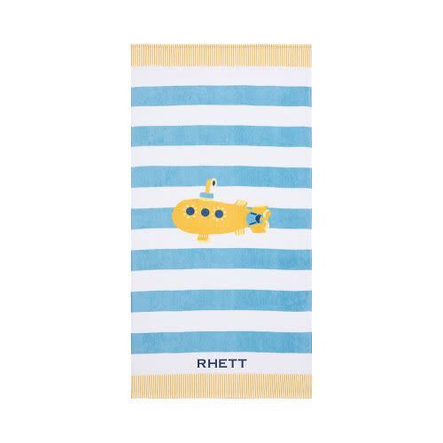 Rugby Stripe Submarine Kid Beach Towel UPF 50+