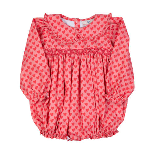 Ditsy Hearts Smocked Bubble