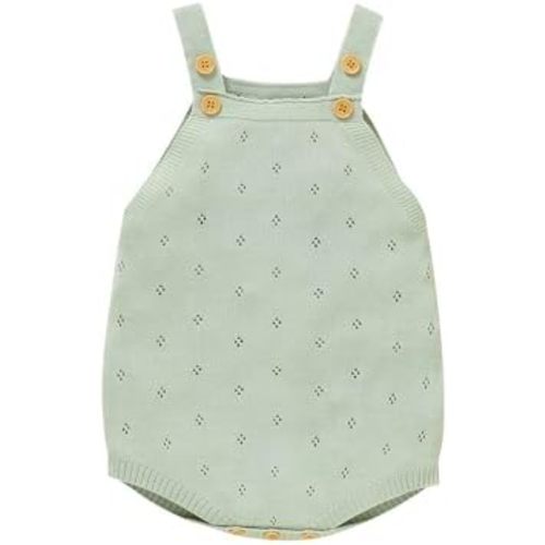 DovFanny Newborn Baby Knit Romper Sleeveless Strap Bodysuit Soft Breathable Summer Outfit for Girls Boys