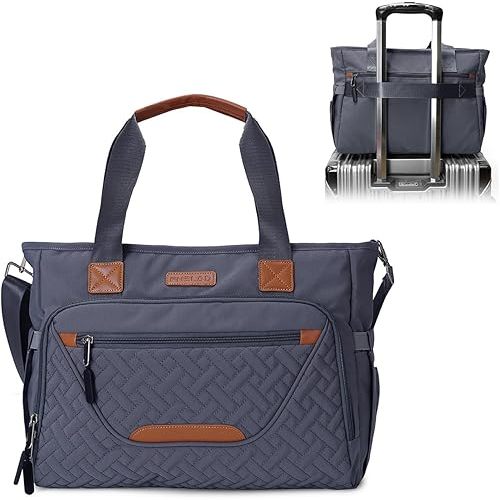 Diaper Bag Tote for Women, Baby Bags with 15.6 Inch Laptop Compartment, Travel Diaper Bag with Insulated Pocket Ideal for Baby Registry (Dark Gray)