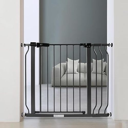 BalanceFrom Easy Walk-Thru Safety Gate for Doorways and Stairways with Auto-Close/Hold-Open Features, Fits 29.1-38.5 Inch Openings, Multiple Heights and Colors