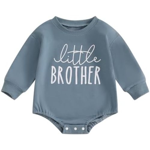 Little Brother Lil Sister Matching Outfits Baby Boy Girl Sweatshirt Romper Lil Bro Sis Siblings Clothes