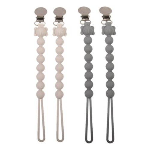 XIRQI 4Pcs Pacifier Clip,Smooth Beads for Comfortable Touch Pacifier Holder,Multifunctional Design Binky Clips