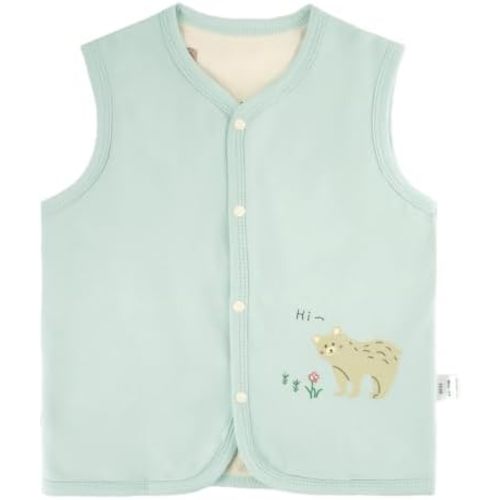0-6 months Baby Vest for Girls&Boys, Cotton Reversible Vest Coat for Spring & Autumn