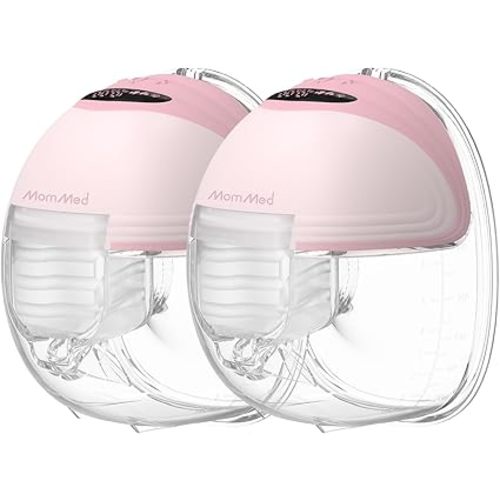 MomMed Wearable Breast Pump (Model S21) – Double Electric Hands-Free Breast Pump, Leak-Proof Design, 3 Modes (Stimulation, Expression, Auto) & 12 Vacuum Levels, Portable and Quiet