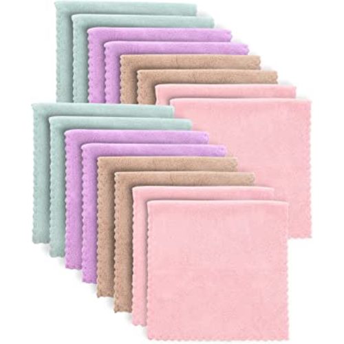 BAMBOO QUEEN Super Soft Burp Cloths 16 Pack - Thick - Extra Absorbent - Perfect Size Large 20" by 10" - Light and Easy to Carry - Milk Spit Up Rags - Burpy Cloths for Unisex, Boy, Girl - Multicolored